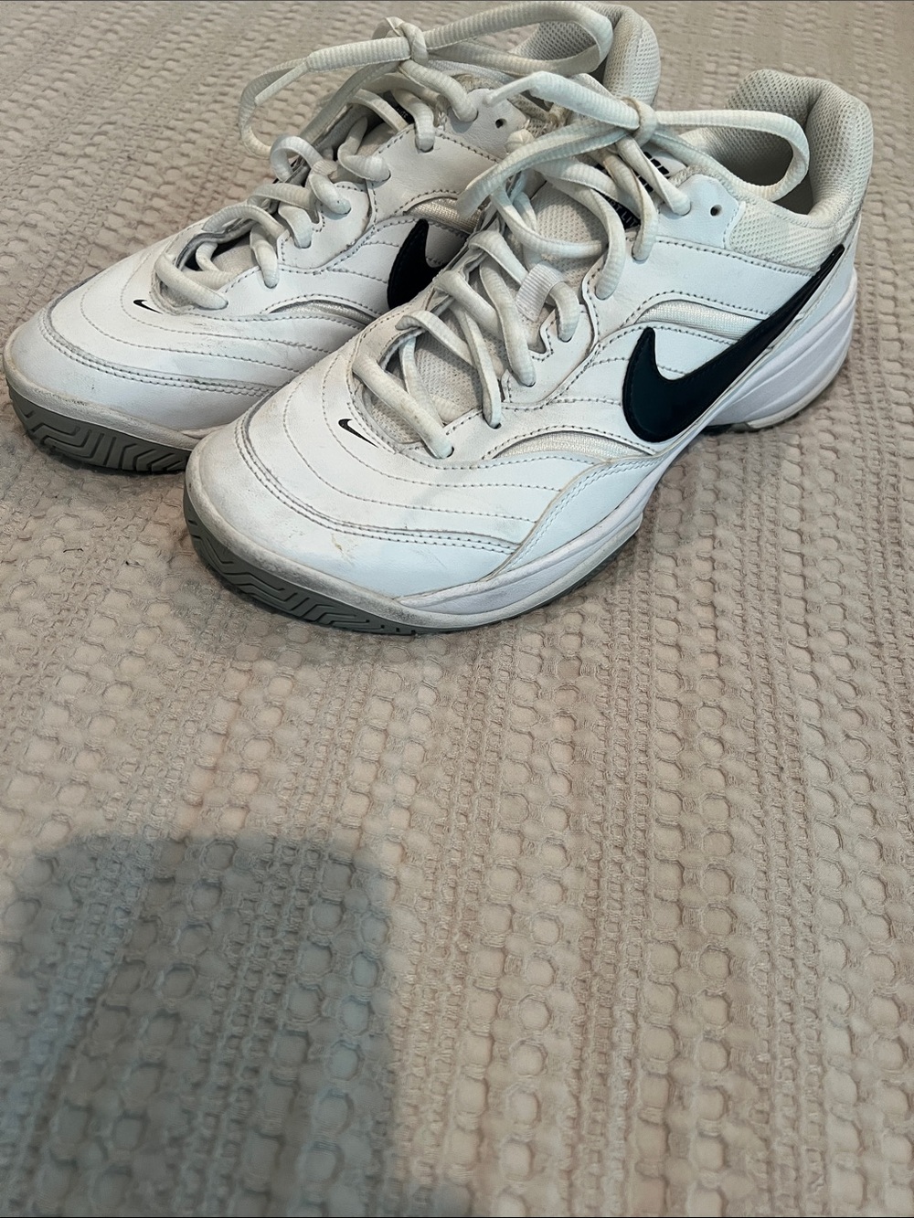 Nike White Men’s Sneakers with Black Swoosh